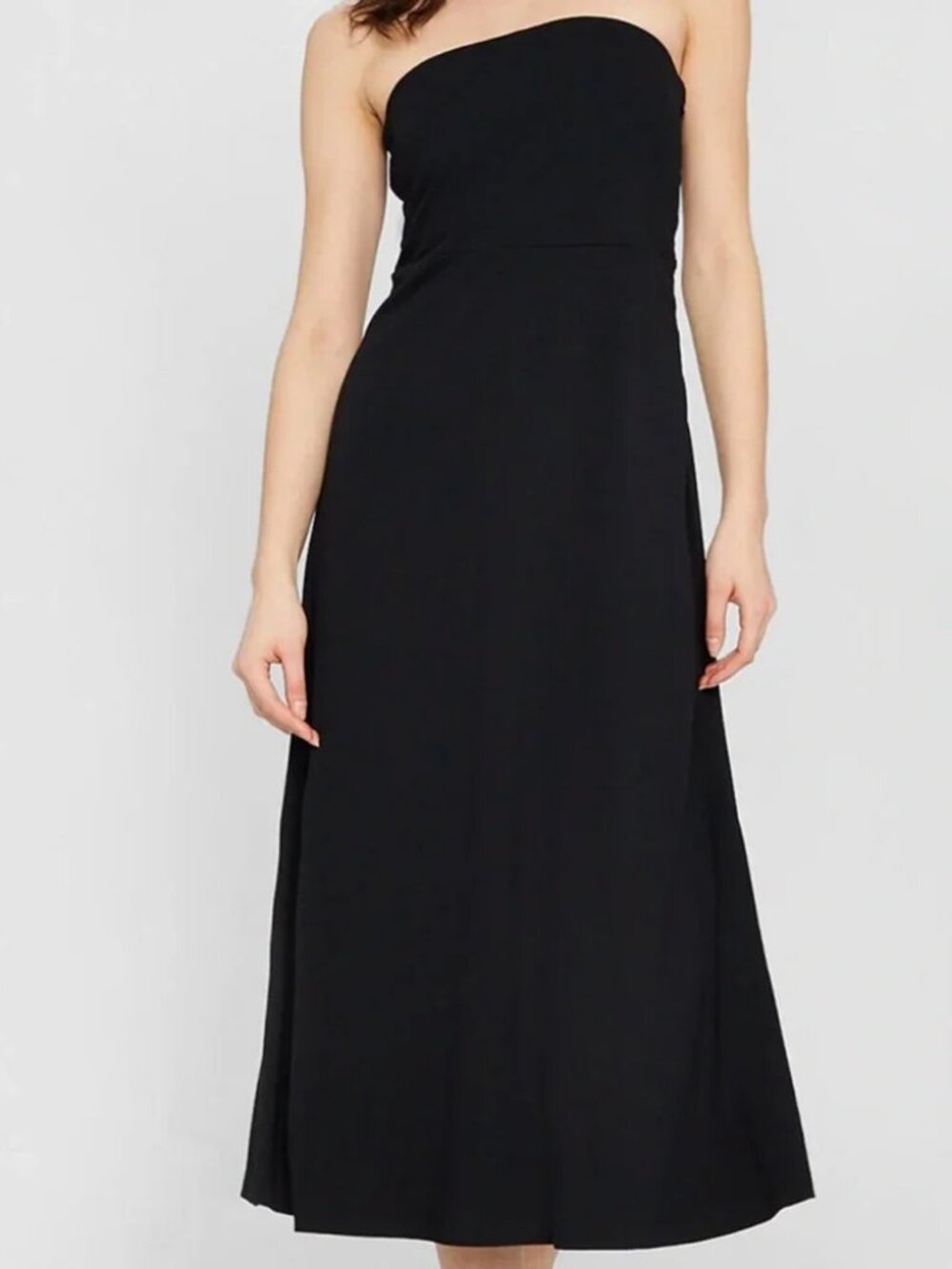 Womens Club Monaco Black (Item- 316) Viscose Blend Strapless Midi Dress 2